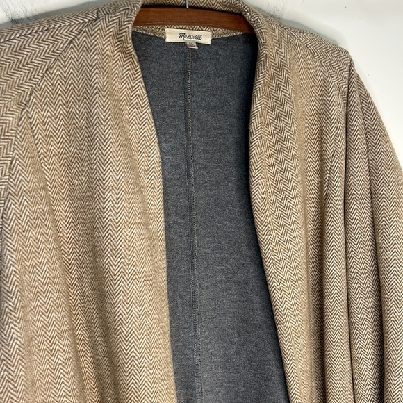 MADEWELL Stanza Herringbone Coat Wool Blend Camel Color Size XL - Picture 6 of 16